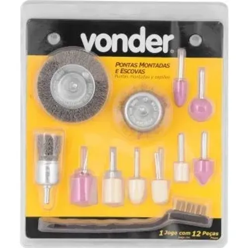 JOGO DE PONTA MONTADA/ESCOVA C/12PCS VONDER