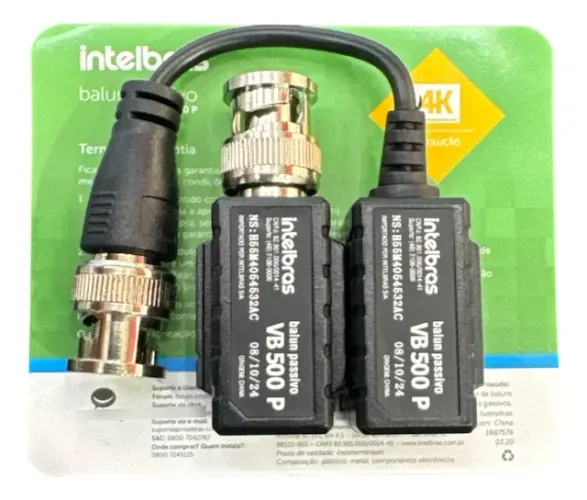 Video balum Passivo HDCVI HDTVI AHD e Analógico INTELBRAS 