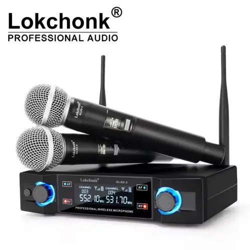 Microfone Sem Fio Lokchonk GLXD-2 Profissional