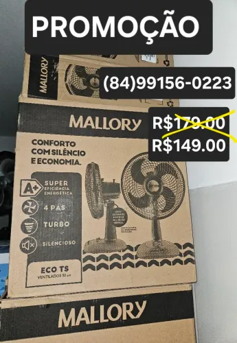 Ventilador mallory 30cm-novos lacrados