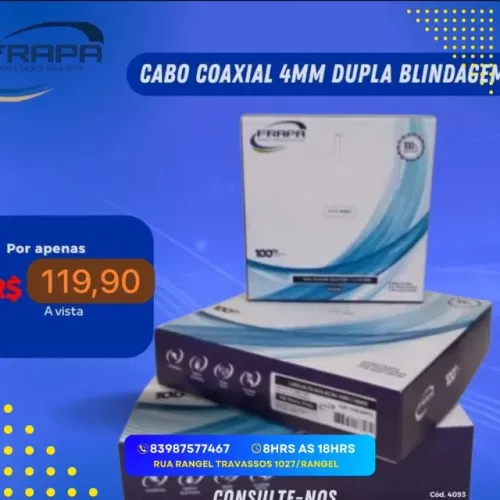 Cabo para câmera de segurança caixa com rolo de 100 m