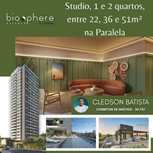 Biosphere Essence, Studio, 1/4 E 2/4. Distribuídos Em 22M², 36M² E 51M² Na Paralela. 1APAK
