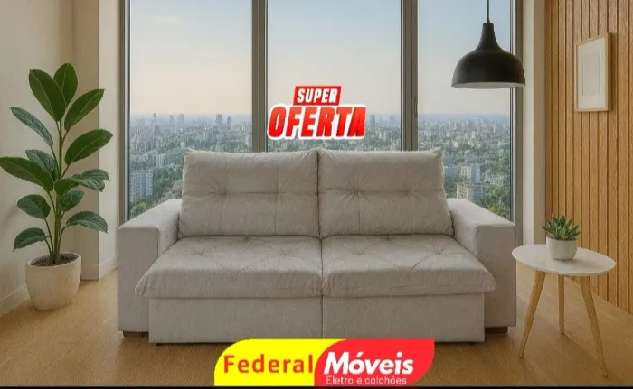 Sofá 2 Lugares Retrátil e Reclinável 2,10m - Novo, Conforto Garantido