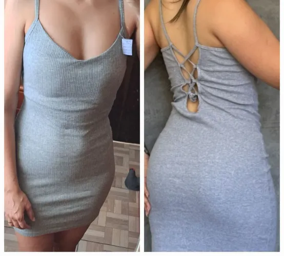 Vestido canelado Premium com bojo Novo