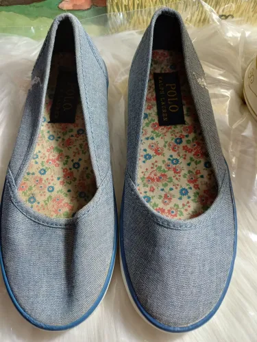 Tênis infantil jeans Ralph Lauren feminino, tam.29.