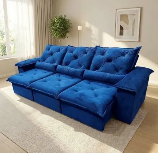 Sofá Florença Relax 2,75 m Azul