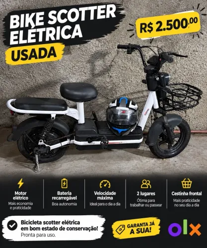 Bike Scooter Elétrica Usada - R$ 2.500,00