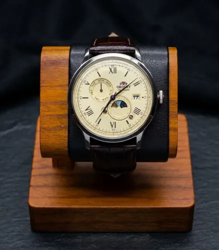 Relógio Orient Bambino Sun and Moon automático novo