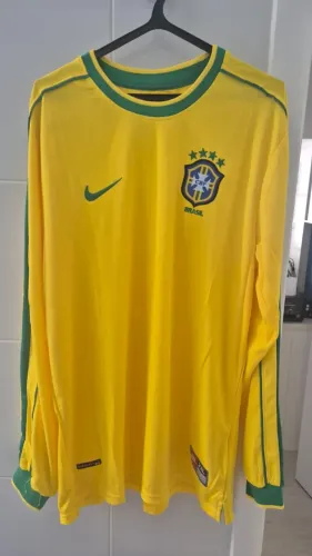 Camisa Retrô Brasil 1998 Manga Longa - Tamanho GG (Pronta Entrega)