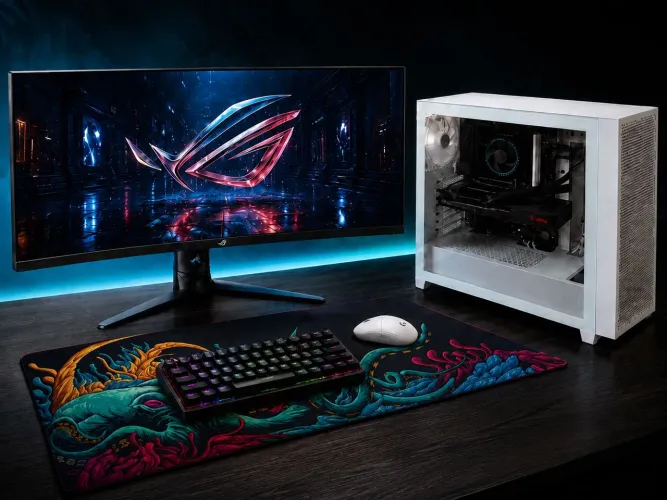 Setup Gamer Completo - RTX 5060 Ti 16GB + i5-14400F + Monitor ASUS ROG 220Hz