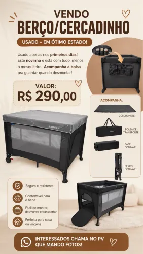 Berço/cercadinho Kababy