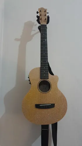 Violão Tagima Safir Cutaway 36" 6 Cordas Aço Gold Sparkle Glitter