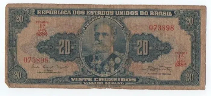 Cédula Antiga de 20 Cruzeiros - Marechal Duque de Caxias