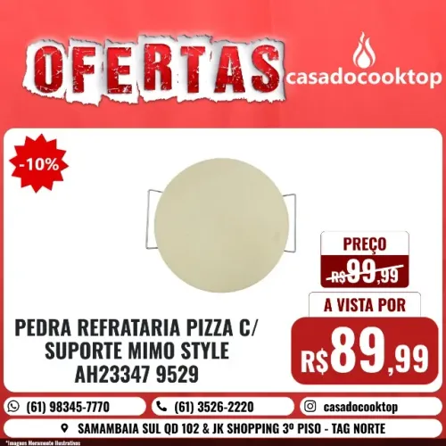 PEDRA REFRATARIA PIZZA C/ SUPORTE MIMO STYLE AH23347 9529
