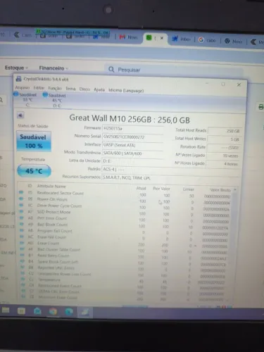 Msata 256 gb saudável funcionando normalmente