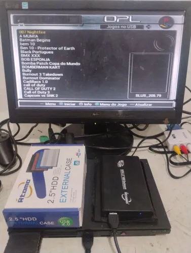 Playstation2 no HD externo 94 jogos de PS2 e mais de 50 jogos de PS1 Aceito cartão 4x 128