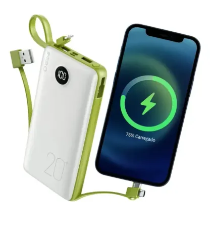 ? Carregador Portátil Power Bank 20000mAh - Só R$130,00! Com mostrador digital de energia