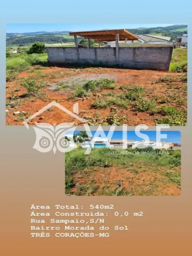 Terreno localizado no bairro Morada do Sol - Três Corações/MG