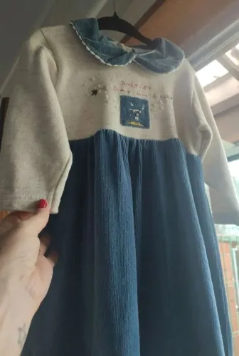 vestido infantil moletom e veludo