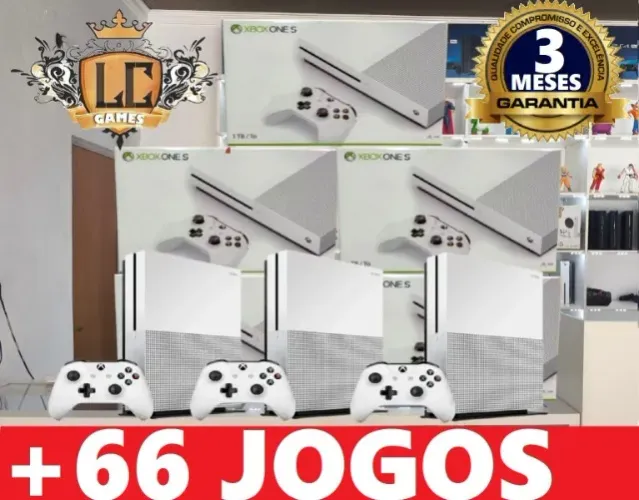 XBOX ONE S 5OOGB VAI 66 JOGOS + GARANTIA 9O DIAS + BRINDES ( LOJA FISICA )