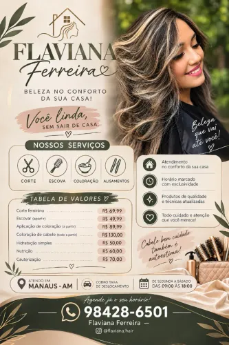 Cabeleireira em Domicílio em Manaus | Corte, Escova e Coloração