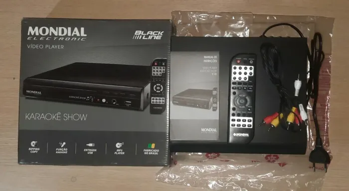 Dvd player mondial novo completo caixa