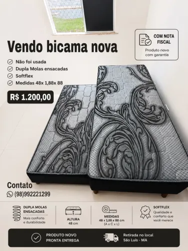 Bicama Softflex Nova - Dupla Molas Ensacadas | Com Nota Fiscal | R$ 1.200