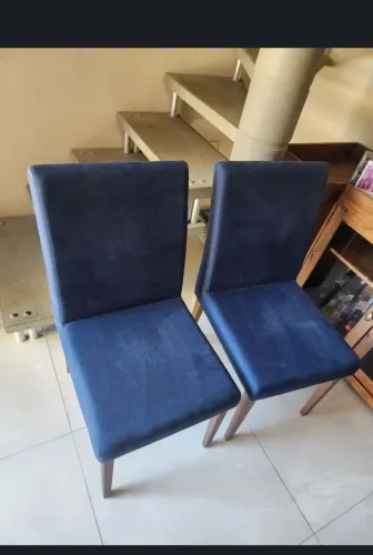 Vendo duas cadeiras novas em linho azul cada 130,00