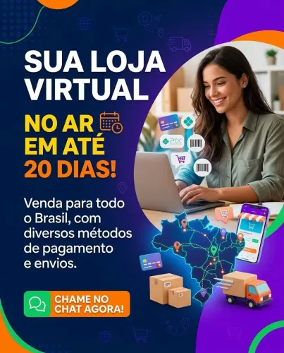Criação de Loja Virtual Profissional - Pronta em 20 dias!