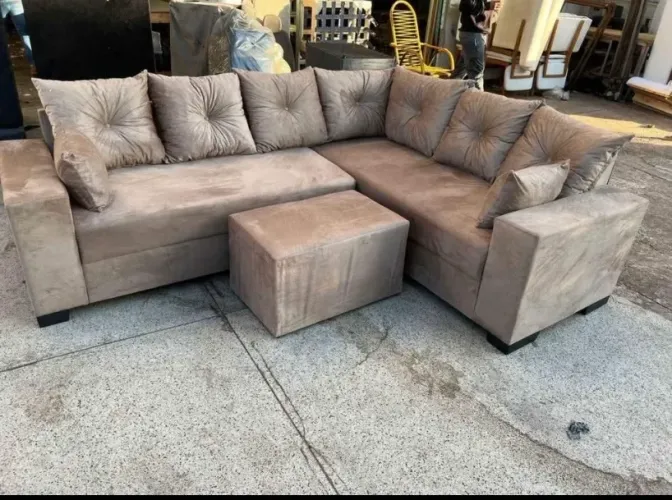 Sofá de Canto com Chaise Novo, Entrega Grátis