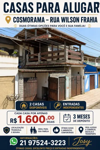 Duas casas independentes para alugar