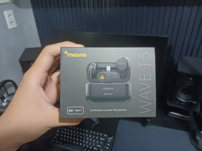 Microfone lapela wireless USB-C Maono Wave T5 NOVO NA CAIXA