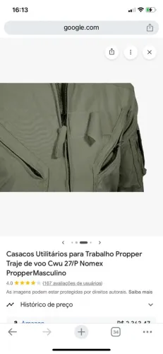 Macacão dê voo nomex