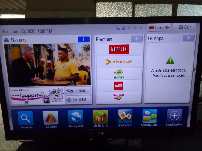 Tv lg47polegadas 4hdmi base remoto tudo ok 1080 fullhd led hdmi fininha internete nao fun