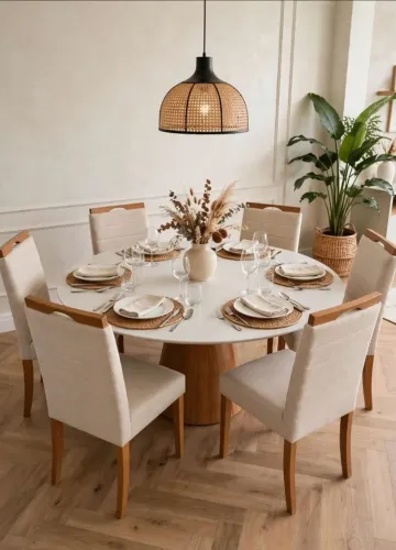 Conjunto Mesa fenix 1,50m c/ 6 cadeiras itaipava