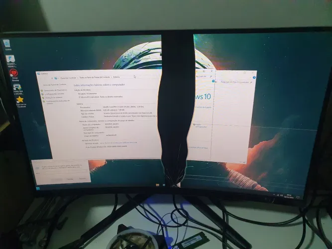 Monitor 27 Curvada, Defeito Tela quebrada