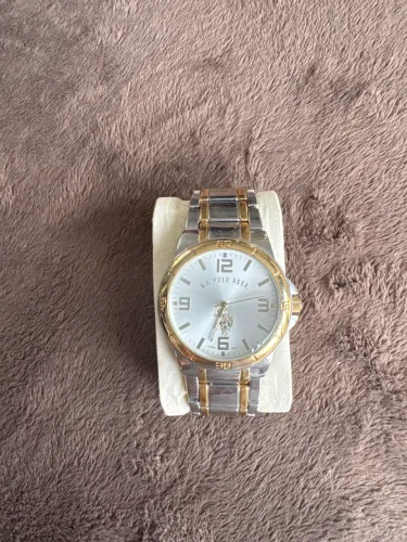 Relógio US Polo prata/dourado masculino 