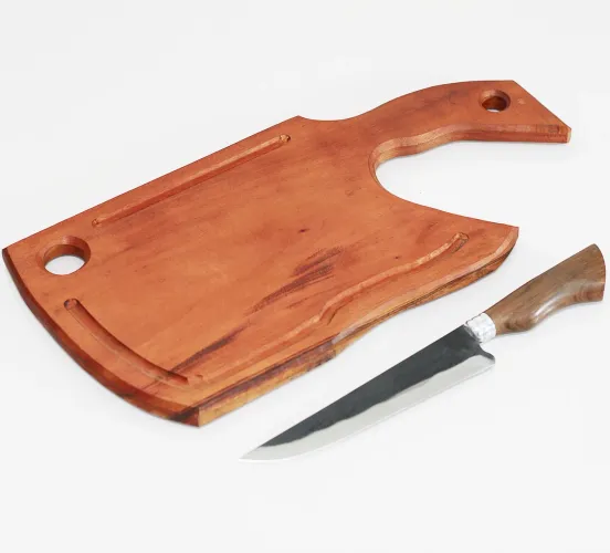Kit Tábua Faca de Corte Carne Churrasco Legumes Cozinha área gourmet - Cutelo machado 