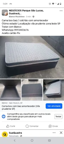 Cama box baú casal c/amortecedor (Vila prudente SP)
