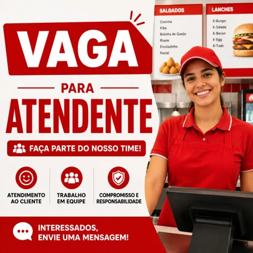 Atendente - Santa Cruz - 2 vagas