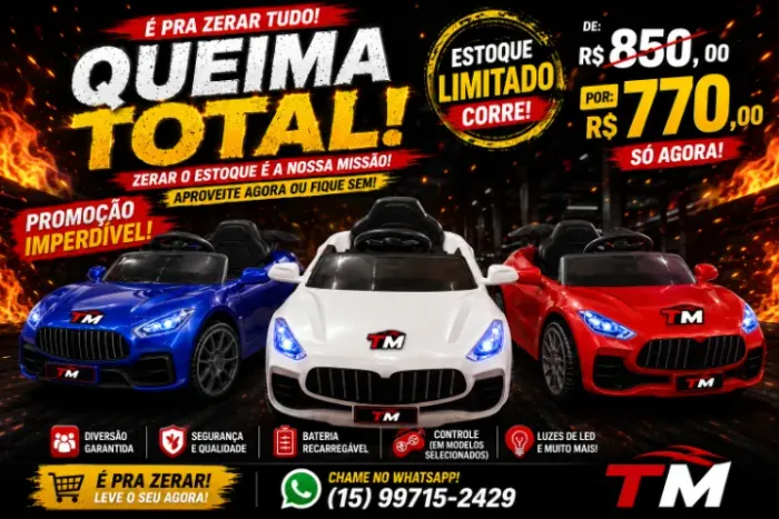 TeM Mega Store | Carrinhos Elétricos Infantis | Venda e Locação