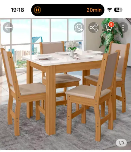 MESA 4 CADEIRAS UM ANO DE USO