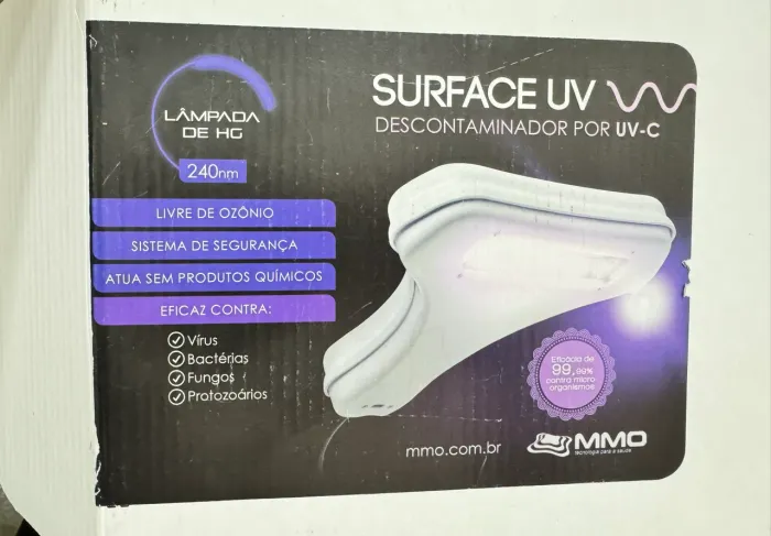 SURFACE UV - DESCONTAMINAÇÃO MICROBIANA DE SUPERFÍCIE - LUZ ULTRAVIOLETA - MM OPTICS