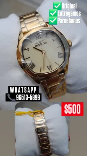Relógio INVICTA ORIGINAL FEMININO COM CAIXA, MANUAL E CARTÃO