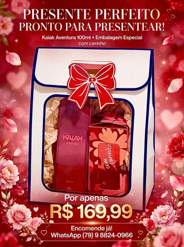 Presente. kit. PERFUME KAIAK AVENTURA NATURA E CX DE SABONETES