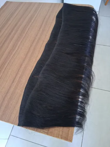 Cabelo humano 47cm liso na tela - contém 50 gramas