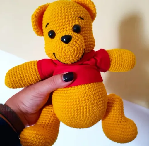 ursinho pooh amigurumi pronta entrega + brinde