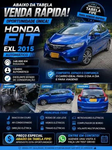 Honda Fit EXL 1.5 Flex/flexone 16V 5P AUT 2015
