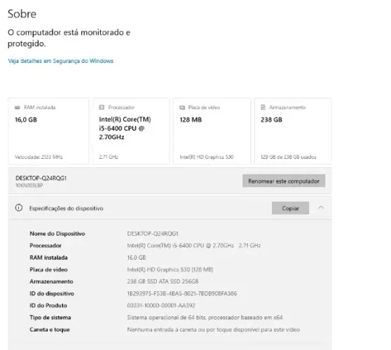 DESKTOP LENOVO I5 16GB RAM