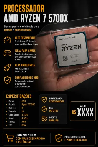 Processador AMD Ryzen 7 5700X